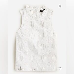 J.Crew  White Fleur Top in Eyelet